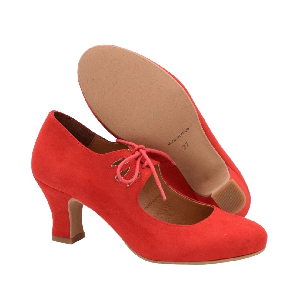 PASARELA - Zapatos de Baile Flamenco Antelina Cordones para Mujer