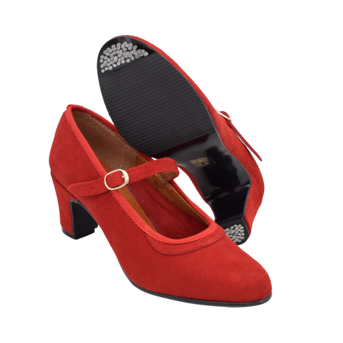 Zapato baile sevillanas flamenco para niña o mujer Danka en rojo
